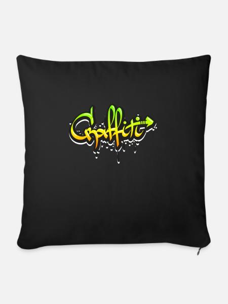 Graffiti - Sofakissenbezug 45 x 45 cm - Schwarz
