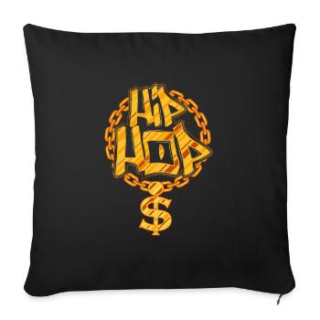 Gold Chain with Dollar Sign Hip Hop Rapper Rap - Sofa pillowcase 17,3'' x 17,3'' (45 x 45 cm) - black - Front