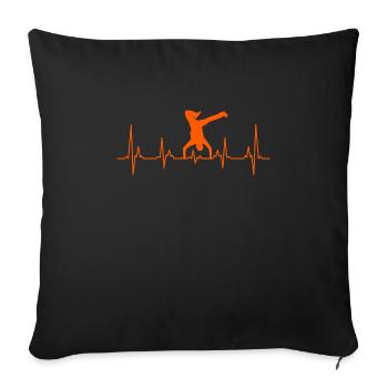 Street Art Urban Dance Breakdancer Heartbeat - Sofa pillowcase 17,3'' x 17,3'' (45 x 45 cm) - black - Front