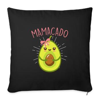Mamacado Geschenk Werdende Mutter Mama Babybauch - Sofakissenbezug 45 x 45 cm - Schwarz - Vorne