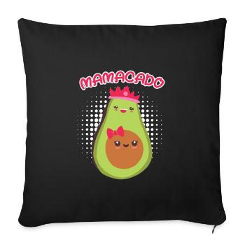 Maman avec ventre bébé Grossesse Maman Avocat - Housse de coussin décorative 45 x 45 cm - noir - Devant