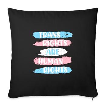 Les transgenres Transgenre Trans Rights are Human Rights - Housse de coussin décorative 45 x 45 cm - noir - Devant