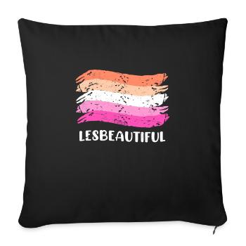 Lesbeautiful Lesbienne LGBT Pride Lesbienne - Housse de coussin décorative 45 x 45 cm - noir - Devant