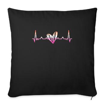 Lesbian Heartbeat Heart Rate Lesbian Pride - Sofa pillowcase 17,3'' x 17,3'' (45 x 45 cm) - black - Front