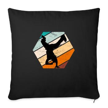 Breakdance Retro Breakdancer B-Boy - Sofakissenbezug 45 x 45 cm - Schwarz - Vorne