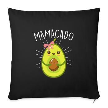 Proverbe mama avocate vegan - Housse de coussin décorative 45 x 45 cm - noir - Devant