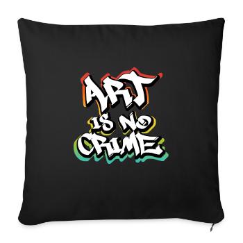 Graffiti Sort Art is no Crime Street Art - Housse de coussin décorative 45 x 45 cm - noir - Devant
