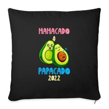 Futurs parents Mamacado et Papacado Bébé 2022 - Housse de coussin décorative 45 x 45 cm - noir - Devant