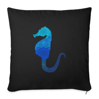 Seahorse Mandala Seahorse Diver Gift - Sofa pillowcase 17,3'' x 17,3'' (45 x 45 cm) - black - Front