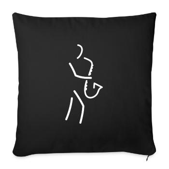 Saxophone Sticks Minimalist Drawing - Sofa pillowcase 17,3'' x 17,3'' (45 x 45 cm) - black - Front