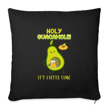 Avocado Guacamole lustiger Spruch Holy Guacamole - Sofakissenbezug 45 x 45 cm - Schwarz - Vorne