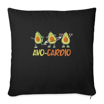 Fitess Avocado Avocardio Fitness Saying Running - Sofa pillowcase 17,3'' x 17,3'' (45 x 45 cm) - black - Front