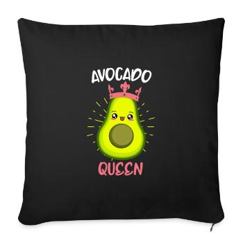 Avocado Queen Vegan Vegetarian Flexitarian - Sofa pillowcase 17,3'' x 17,3'' (45 x 45 cm) - black - Front