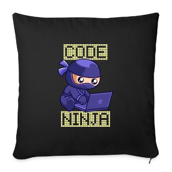 Code Ninja Coder Sofware Entwickler Programmierer - Sofakissenbezug 45 x 45 cm - Schwarz - Vorne