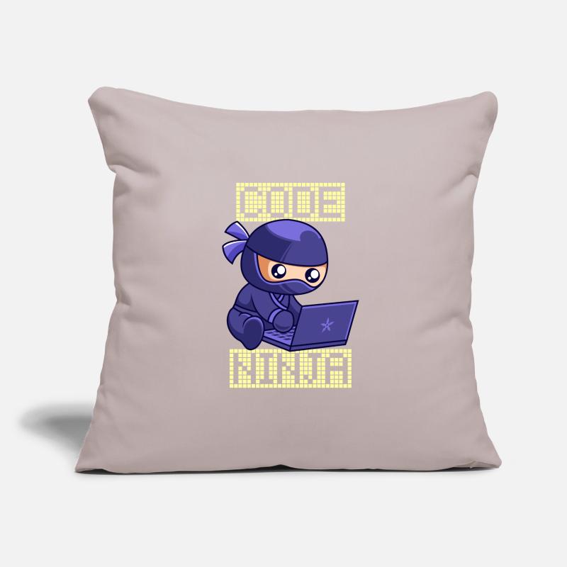 Code Ninja Coder Sofware développeur programmeur Housse de coussin décorative 45 x 45 cm