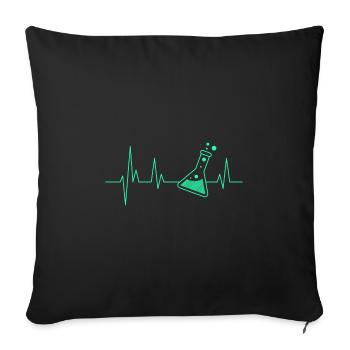Chemist Heartbeat Chemistry ECG Laboratory Technician - Sofa pillowcase 17,3'' x 17,3'' (45 x 45 cm) - black - Front