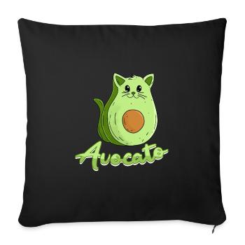 Vegan Cat Cat Propriétaire Cat Avocato - Housse de coussin décorative 45 x 45 cm - noir - Devant