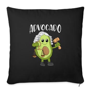 Étudiant en droit vegan disant Advocado - Housse de coussin décorative 45 x 45 cm - noir - Devant