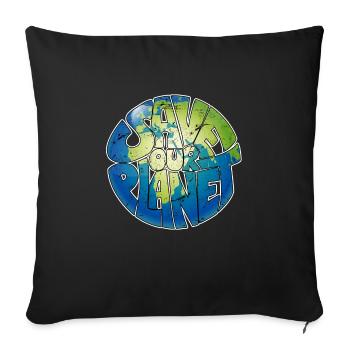 Conservation de la nature Protection de l’environnement Sauver la planète Environnement - Housse de coussin décorative 45 x 45 cm - noir - Devant