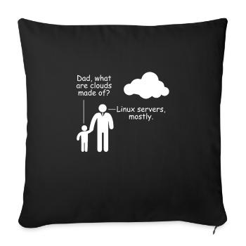 Programmierer Woraus bestehen Clouds Witz Spaß - Sofakissenbezug 45 x 45 cm - Schwarz - Vorne