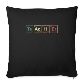 Symboles d’éléments de professeur de chimie Tableau périodique - Housse de coussin décorative 45 x 45 cm - noir - Devant
