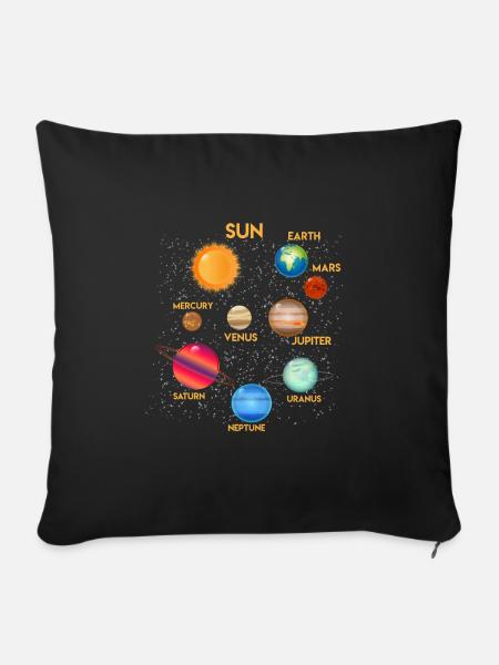 Astronauten Planeten Design Astrologie Kosmos - Sofakissenbezug 45 x 45 cm - Schwarz