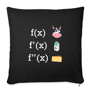 Calculus Cow Cheese Milk Math Teacher - Sofa pillowcase 17,3'' x 17,3'' (45 x 45 cm) - black - Front