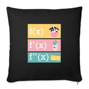 Mathématicien blague dérivation de la vache lait fromage - Housse de coussin décorative 45 x 45 cm - noir - Devant