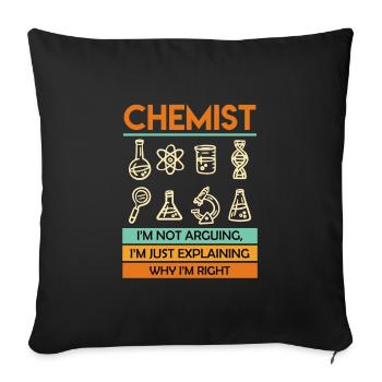 Chemist Chemistry Laboratory Technician Scientist Chemical Technician - Sofa pillowcase 17,3'' x 17,3'' (45 x 45 cm) - black - Front
