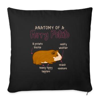 Anatomie d’un cobaye Furry Potato - Housse de coussin décorative 45 x 45 cm - noir - Devant