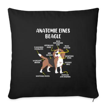 Beagle Anatomie eines Hundes Hundeliebhaber - Sofakissenbezug 45 x 45 cm - Schwarz - Vorne