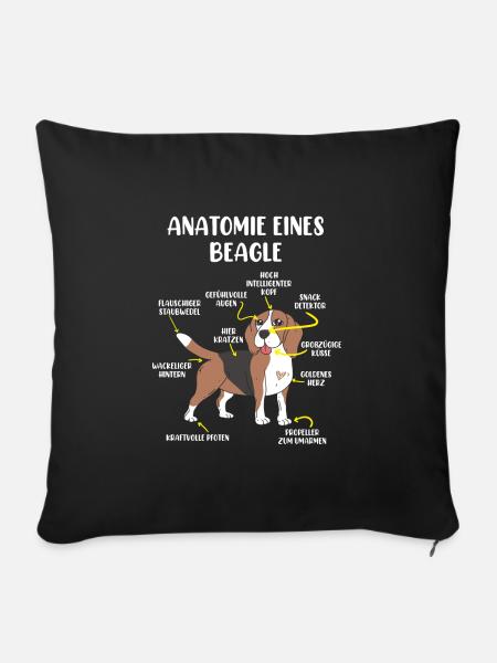 Beagle Anatomie eines Hundes Hundeliebhaber - Sofakissenbezug 45 x 45 cm - Schwarz