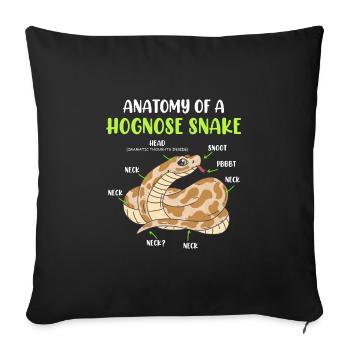 Snake Anatomy Hook-nosed Snake Terrarium - Sofa pillowcase 17,3'' x 17,3'' (45 x 45 cm) - black - Front