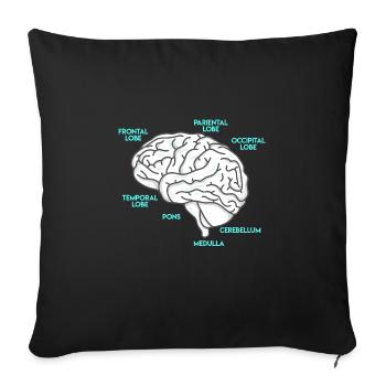 Anatomy of a Brain Medicine Student - Sofa pillowcase 17,3'' x 17,3'' (45 x 45 cm) - black - Front