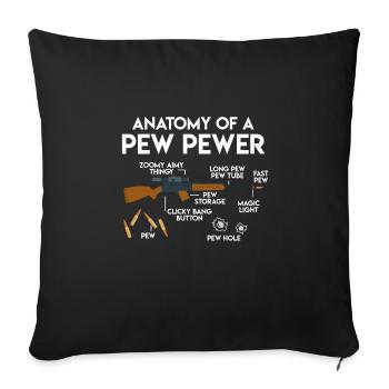 Anatomy of a Pew Pewer Rifle Hunting Rifle Hunter - Sofa pillowcase 17,3'' x 17,3'' (45 x 45 cm) - black - Front