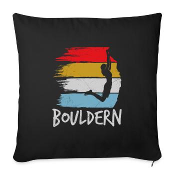 Bouldering Vintage Climbing Hall Boulder - Sofa pillowcase 17,3'' x 17,3'' (45 x 45 cm) - black - Front