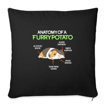 Anatomy of a Furry Potato Cobaye - Housse de coussin décorative 45 x 45 cm - noir - Devant