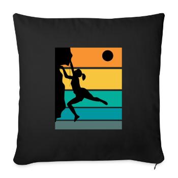 Femmes Escalade Boulder Escalade Escalade - Housse de coussin décorative 45 x 45 cm - noir - Devant