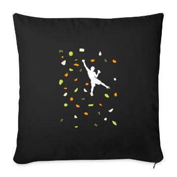 Climbing wall Climbing Bouldering Climbing - Sofa pillowcase 17,3'' x 17,3'' (45 x 45 cm) - black - Front