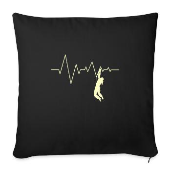 Escalade Boulder Rythme cardiaque Escalade - Housse de coussin décorative 45 x 45 cm - noir - Devant