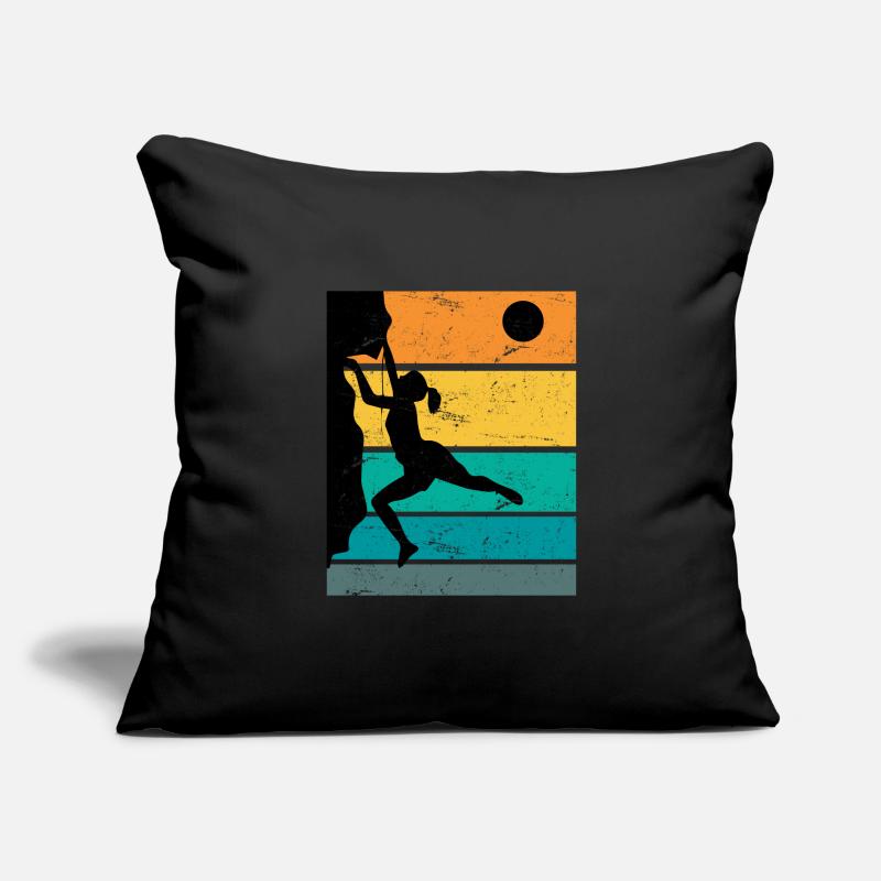 Retro Boulder Escalade de roches Escalade libre Housse de coussin décorative 45 x 45 cm