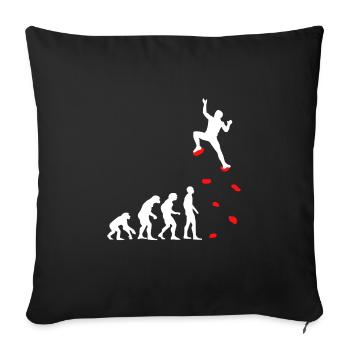 Climbing hall Climbing Bouldering Climbing - Sofa pillowcase 17,3'' x 17,3'' (45 x 45 cm) - black - Front
