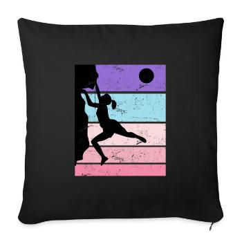 Vinatge Escalade Boulder Kletetrsport Escalade - Housse de coussin décorative 45 x 45 cm - noir - Devant