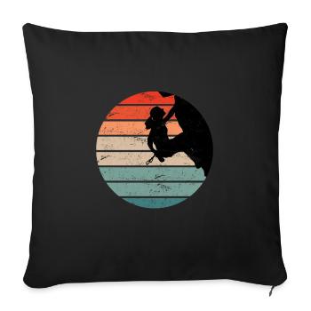 Escalade escalade escalade Boulder - Housse de coussin décorative 45 x 45 cm - noir - Devant