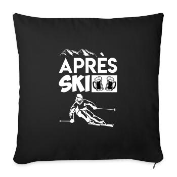Vintage Apres Skie Skinurlaub - Housse de coussin décorative 45 x 45 cm - noir - Devant