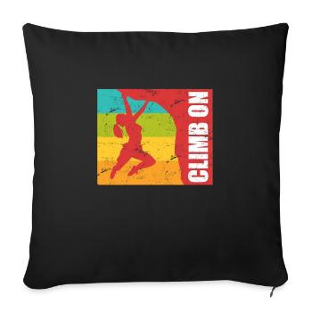 Climbing Mrs. Boulder Ladies Saying Climb on - Sofa pillowcase 17,3'' x 17,3'' (45 x 45 cm) - black - Front