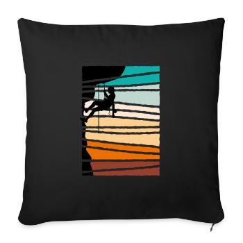 Klettern Felsklettern Bergsteigen - Sofakissenbezug 45 x 45 cm - Schwarz - Vorne