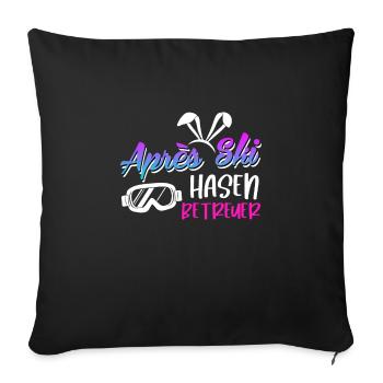 Apres Ski Saying Apres Ski Rabbits Supervisor - Sofa pillowcase 17,3'' x 17,3'' (45 x 45 cm) - black - Front