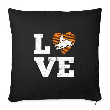 Snowmobile Love Snowmobile Snowmobile - Sofa pillowcase 17,3'' x 17,3'' (45 x 45 cm) - black - Front