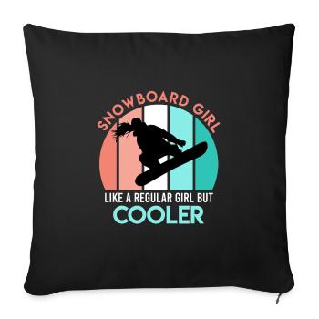 Women Snowboard Saying Snowboard Girl Boarder - Sofa pillowcase 17,3'' x 17,3'' (45 x 45 cm) - black - Front
